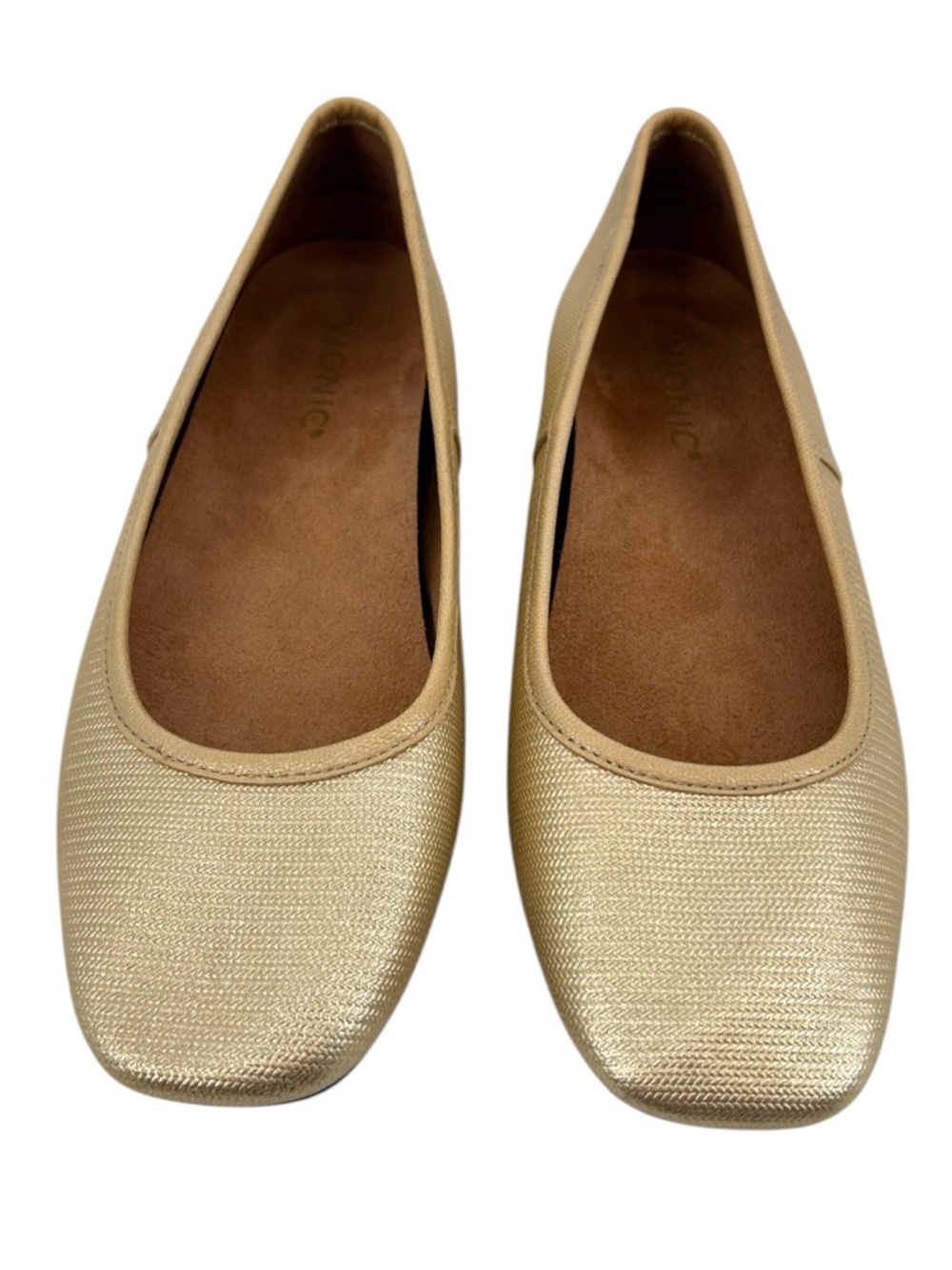 Vionic Orinda Square Toe Ballet Flats in Gold Womens Size 7 READ - Picture 2 of 8